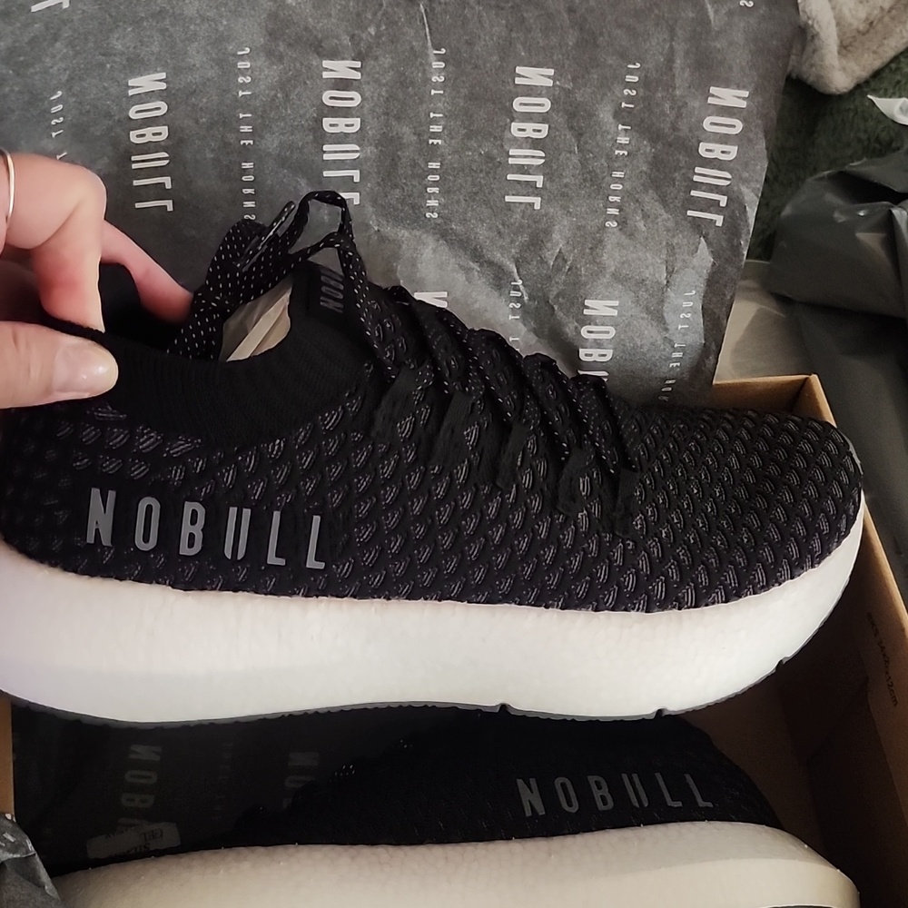 NOBULL Black Drive Knit Men’s Athletic Shoes - Black/White - Picture 5 of 6